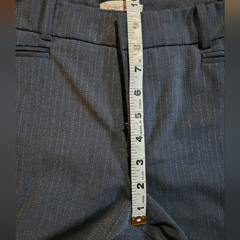 Calvin Klein Women's Blue Pinstripe Dress Slacks Size 4 - Picture 9 of 11